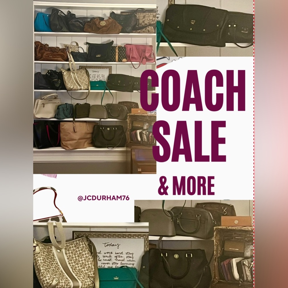 Coach Handbags in Black, Tan, and Pink